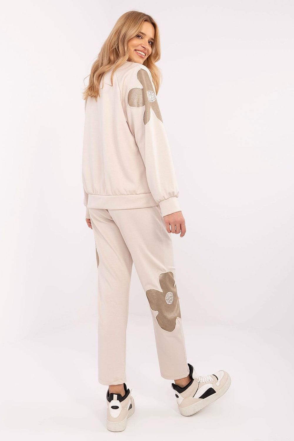Tracksuit Set Flower Inserts Zircons Round - ShalayeFashion