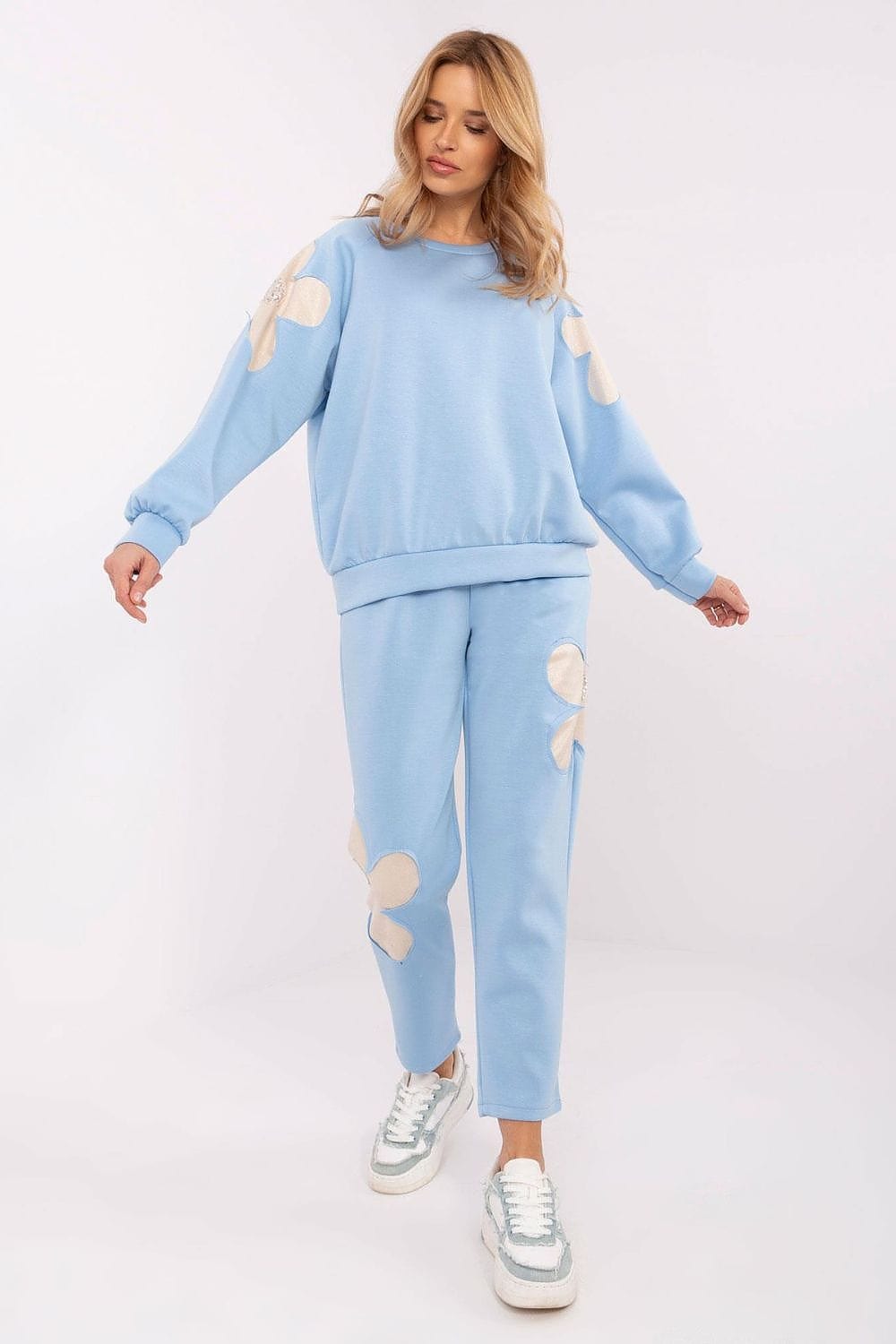 Tracksuit Set Flower Inserts Zircons Round - ShalayeFashion