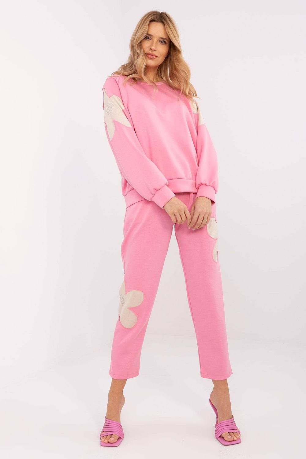 Tracksuit Set Flower Inserts Zircons Round - ShalayeFashion