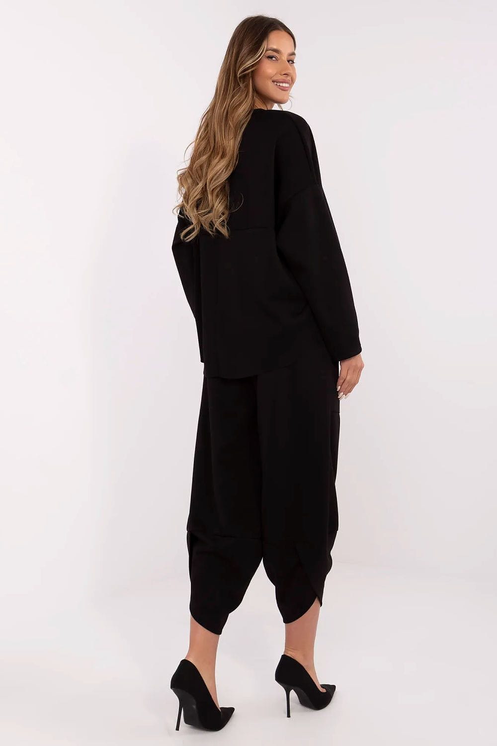 Tracksuit Set Patch Bottom High Waist - ShalayeFashion