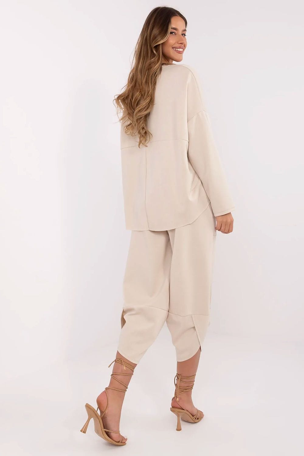 Tracksuit Set Patch Bottom High Waist - ShalayeFashion