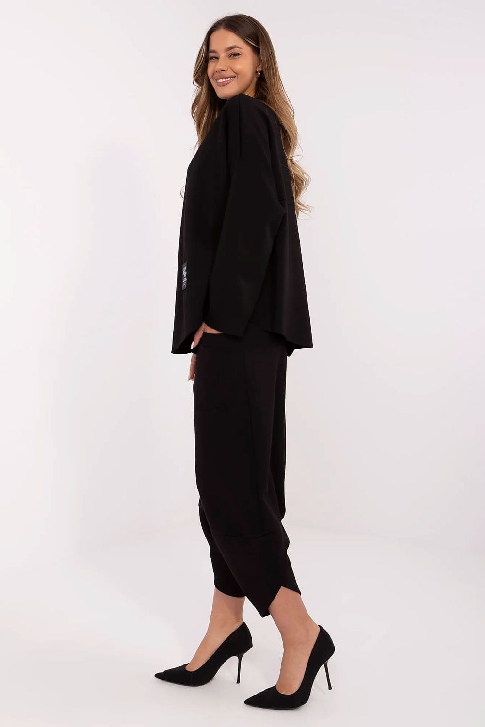 Tracksuit Set Patch Bottom High Waist - ShalayeFashion