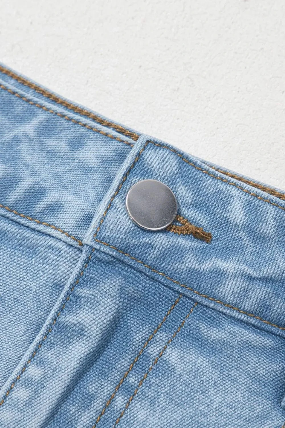Trendy Bubble Hem Denim Mini Skirt - ShalayeFashion