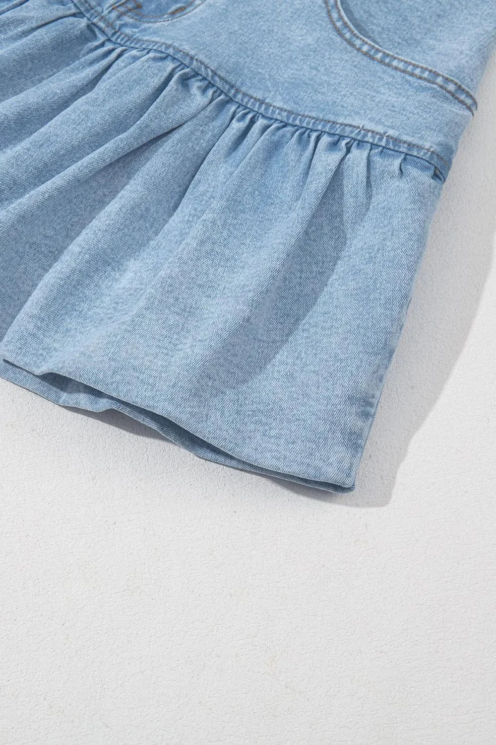 Trendy Bubble Hem Denim Mini Skirt - ShalayeFashion