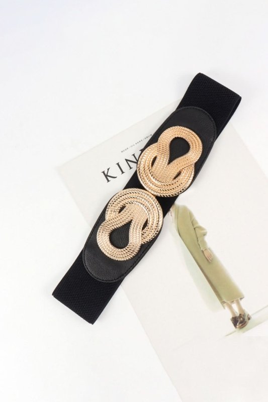 Twisted Alloy Buckle Wide Belt - ShalayeFashion