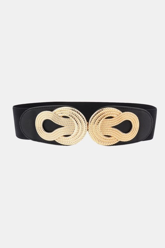 Twisted Alloy Buckle Wide Belt - ShalayeFashion