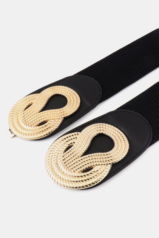 Twisted Alloy Buckle Wide Belt - ShalayeFashion