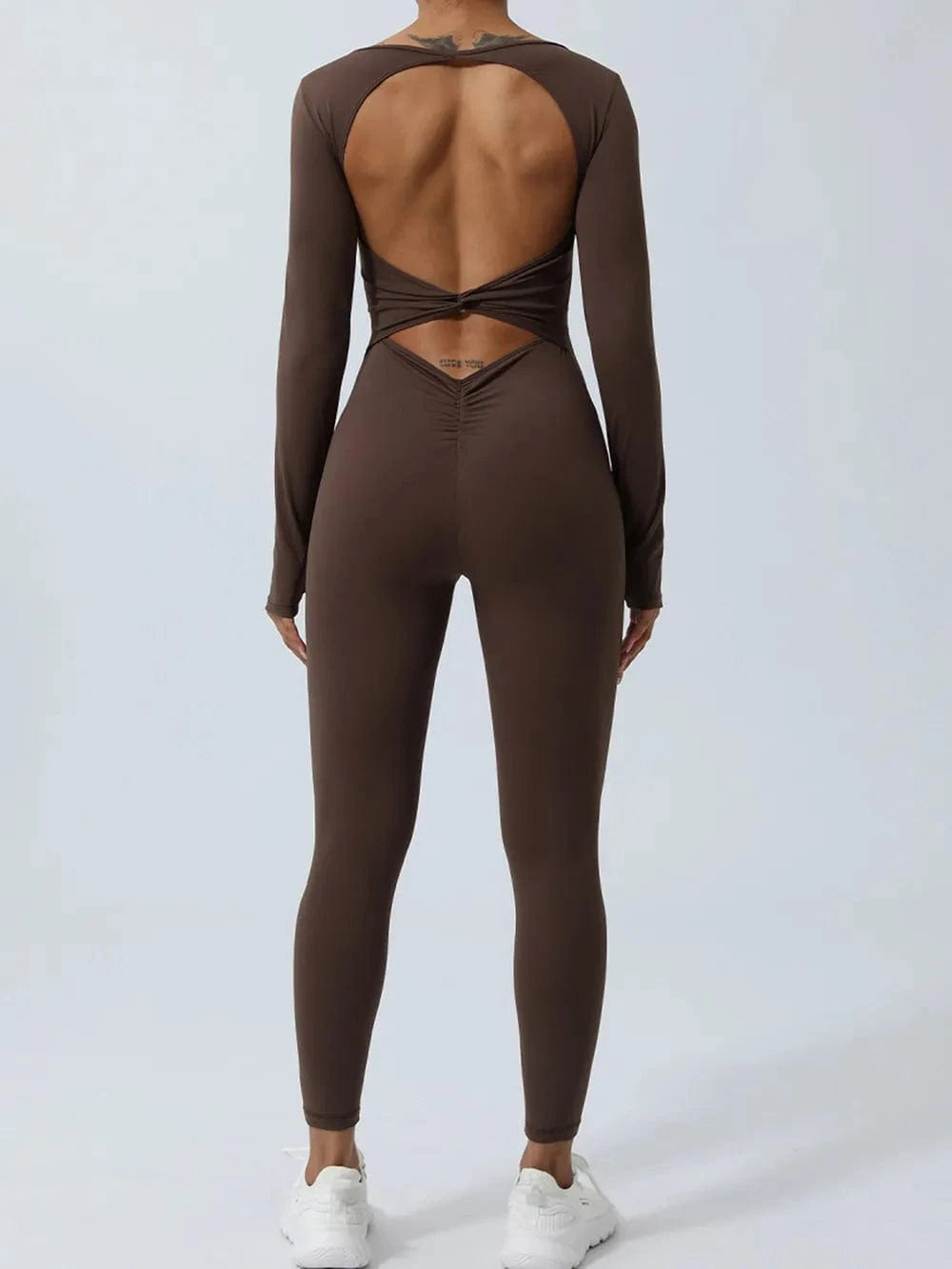 Twisted Backless Long Sleeve Jumpsuit - ShalayeFashion