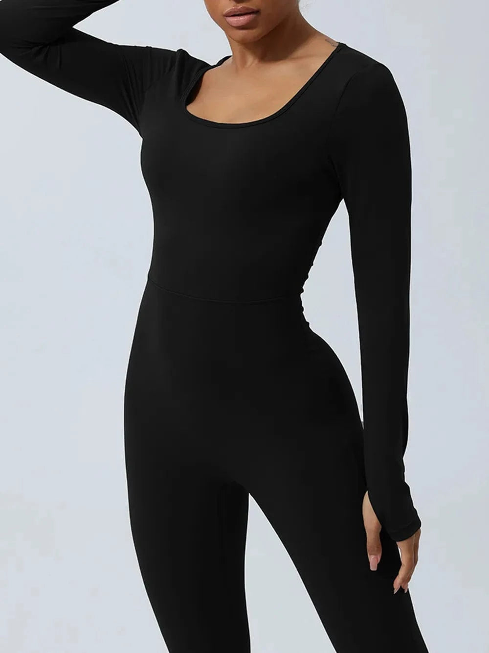 Twisted Backless Long Sleeve Jumpsuit - ShalayeFashion