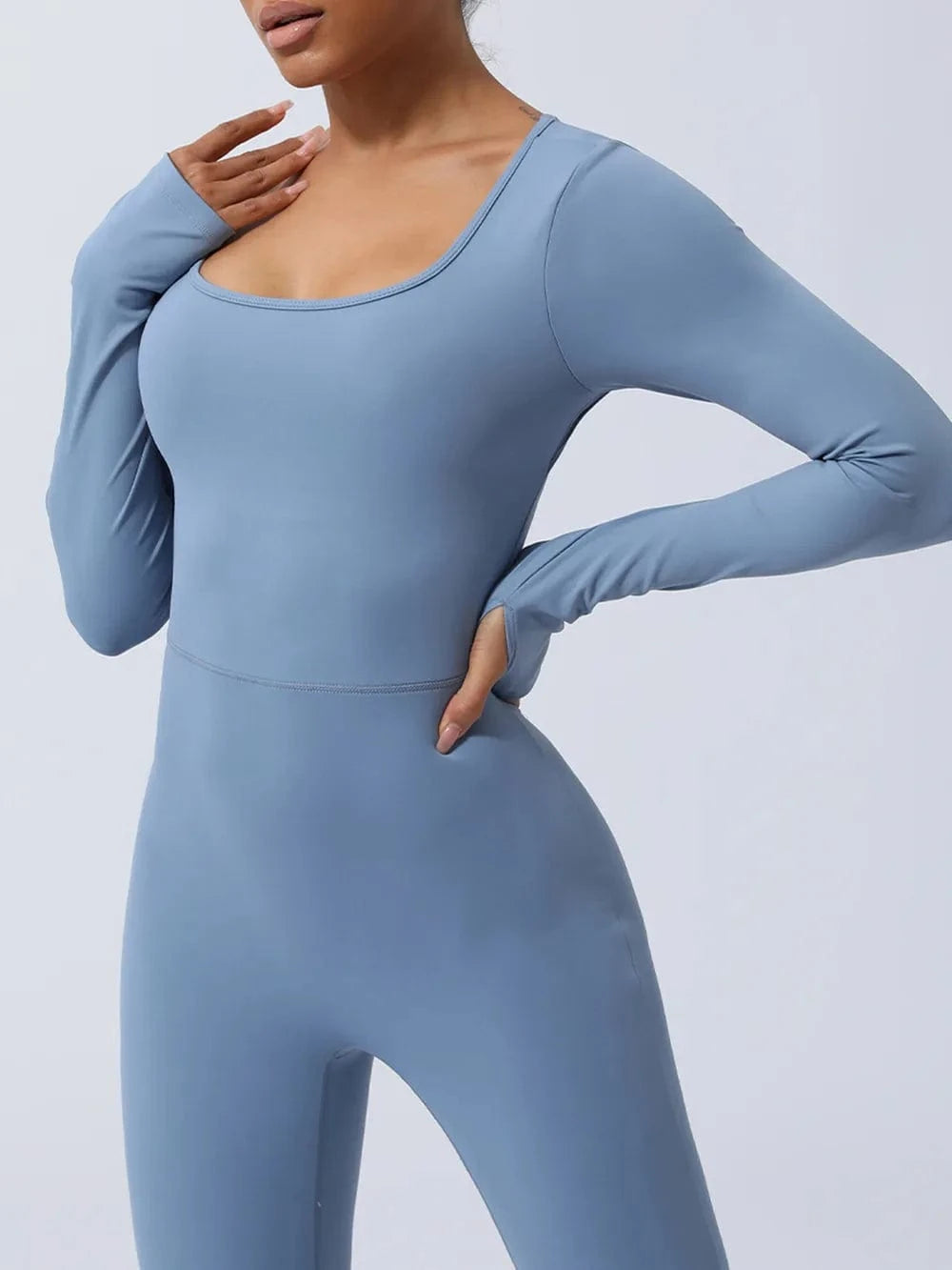 Twisted Backless Long Sleeve Jumpsuit - ShalayeFashion