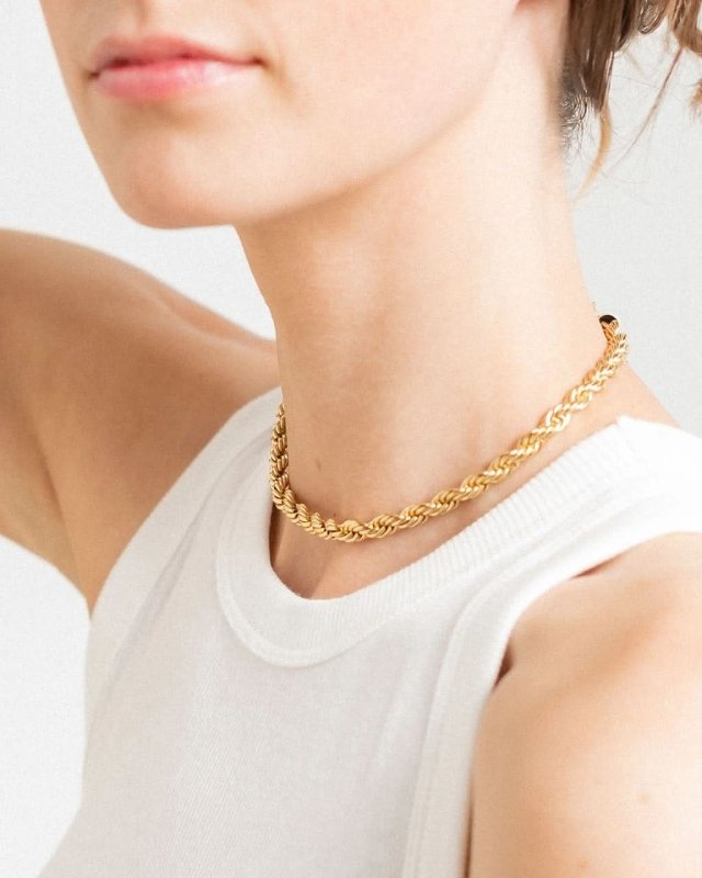 Twisted Chain Choker Necklace - ShalayeFashion