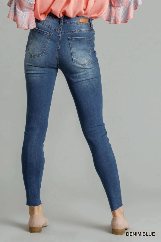 Umgee Distressed Skinny Jeans with Pockets - ShalayeFashion