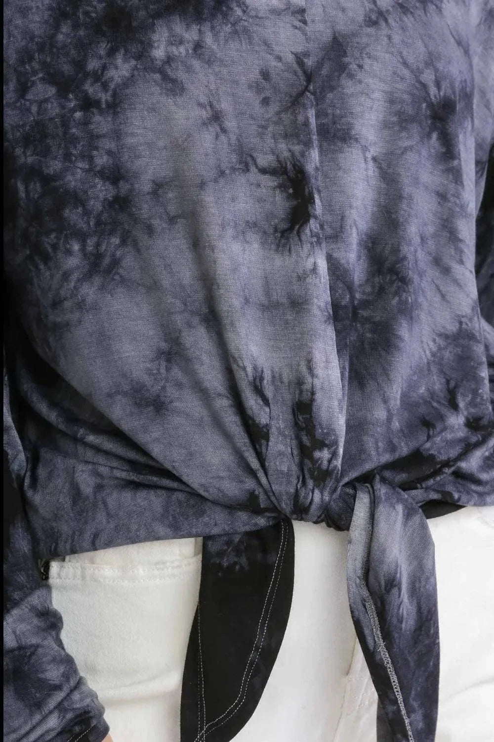 Umgee Full Size Tie Dye Lightweight Long Sleeve Top Plus Size - ShalayeFashion