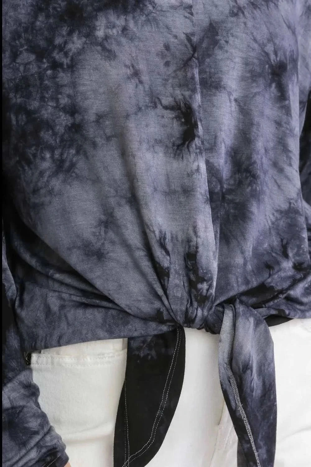 Umgee Full Size Tie Dye Lightweight Long Sleeve Top Plus Size - ShalayeFashion