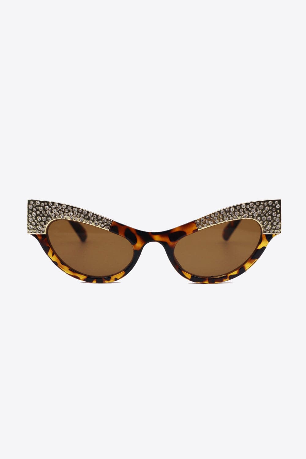 UV400 Rhinestone Trim Cat - Eye Sunglasses - ShalayeFashion
