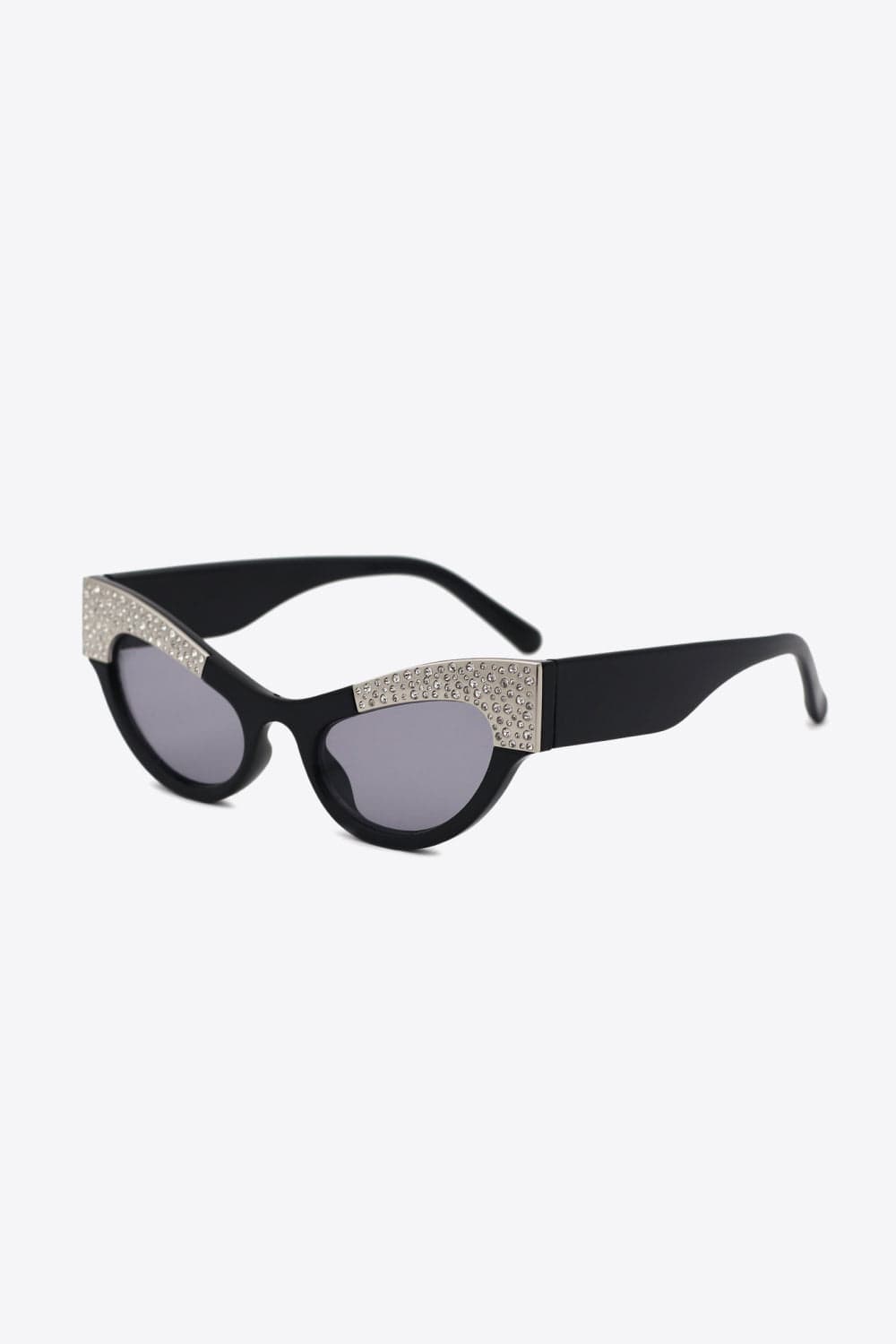 UV400 Rhinestone Trim Cat - Eye Sunglasses - ShalayeFashion