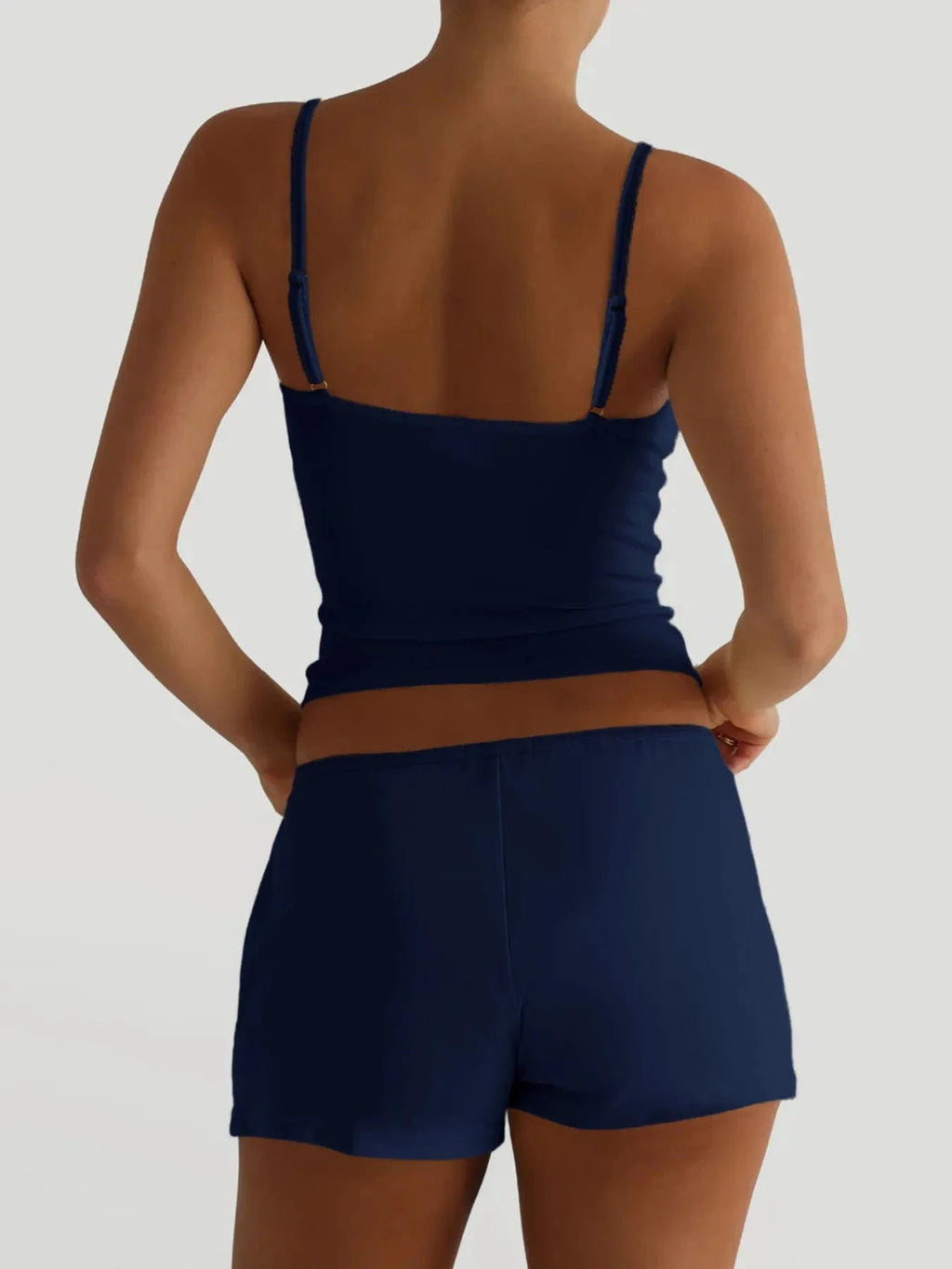 V - Neck Cami and Shorts Set - ShalayeFashion