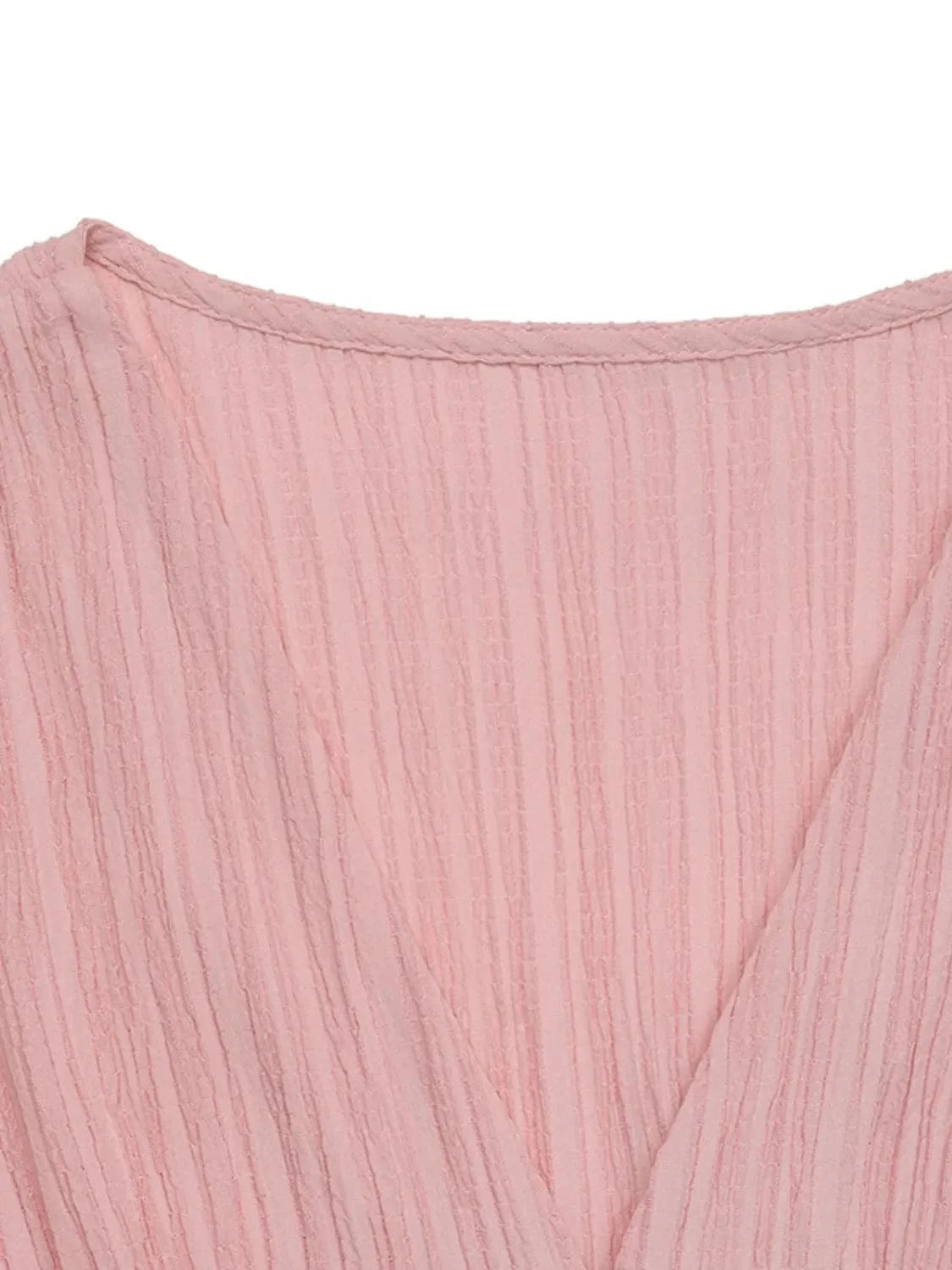 V - Neck Puff Sleeve Dress - ShalayeFashion