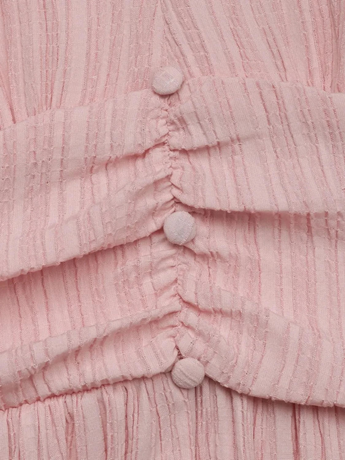 V - Neck Puff Sleeve Dress - ShalayeFashion