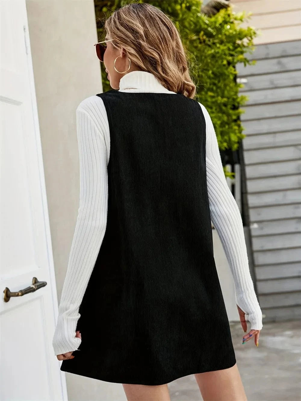 V - Neck Sleeveless Mini Dress - ShalayeFashion