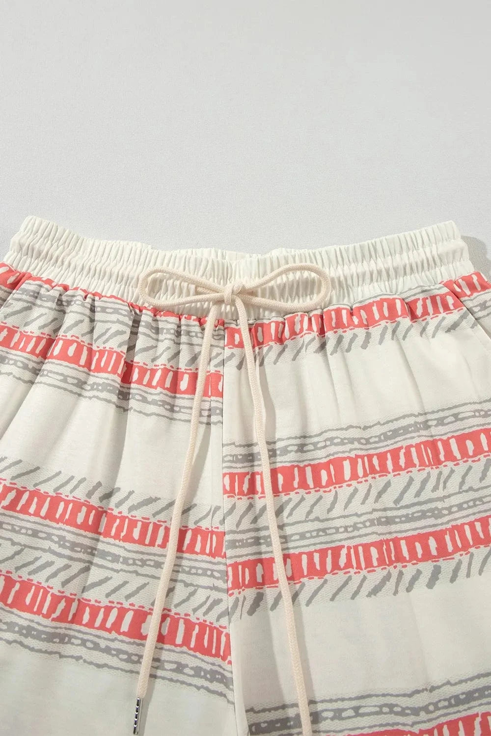 V - Neck Sleeveless Top and Drawstring Shorts Set - ShalayeFashion