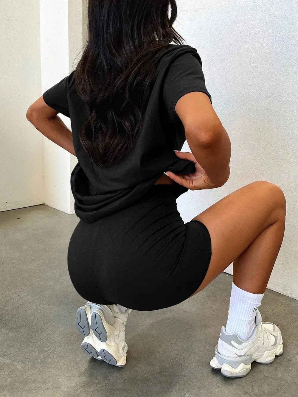 V - Neck T-Shirt and Shorts Set - ShalayeFashion