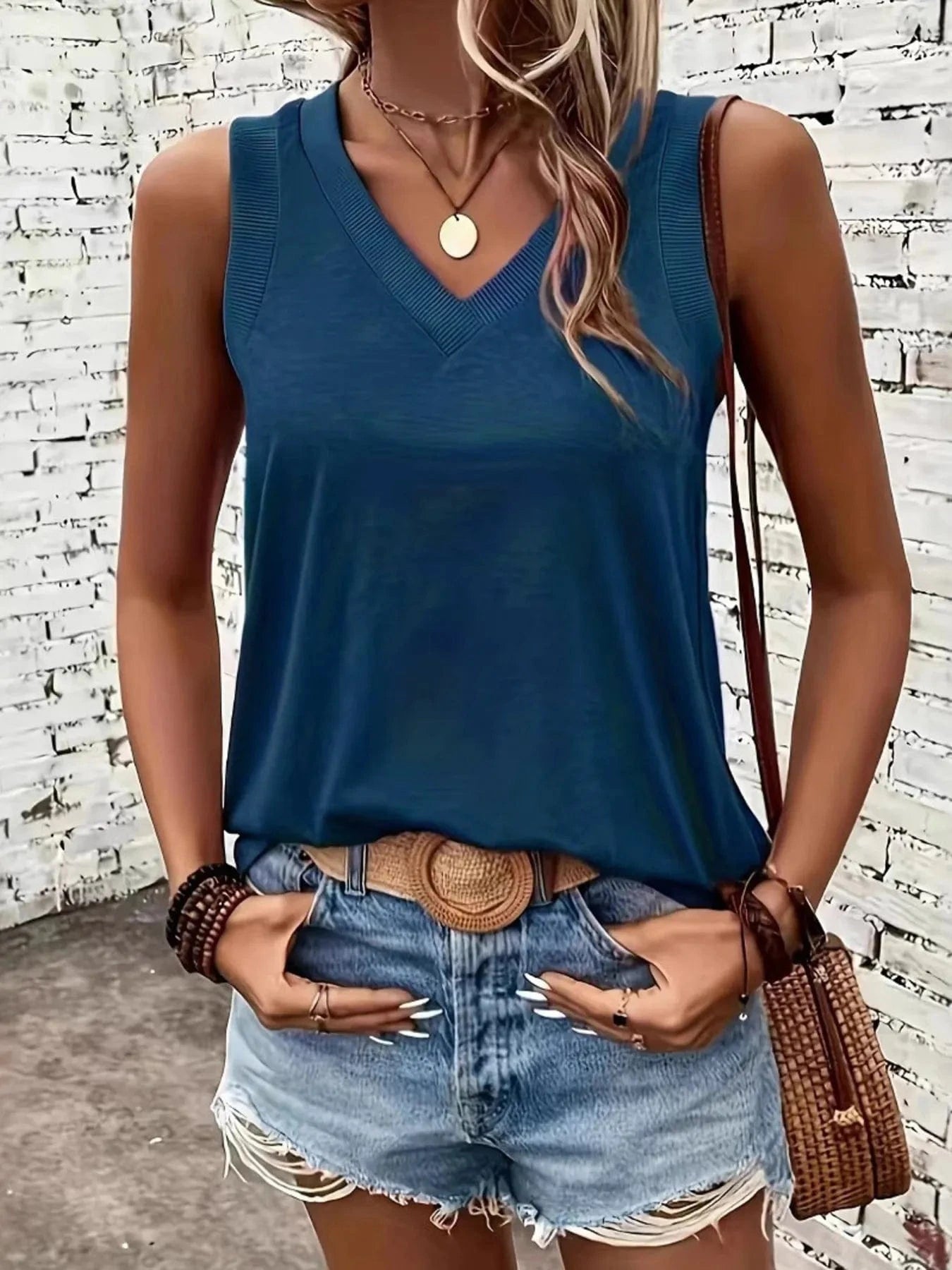 V - Neck Tank - ShalayeFashion