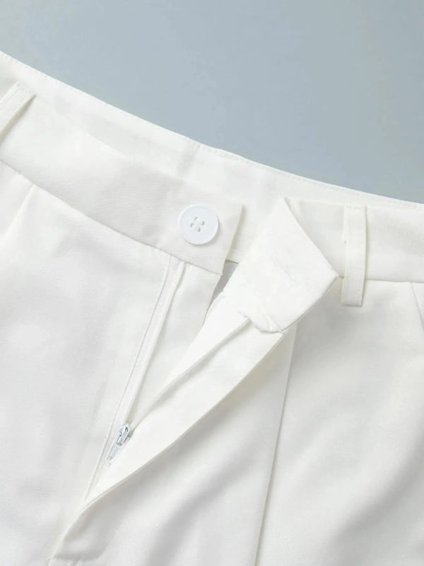 V - Neck Vest and Pants Two - Piece Blazer Set - ShalayeFashion