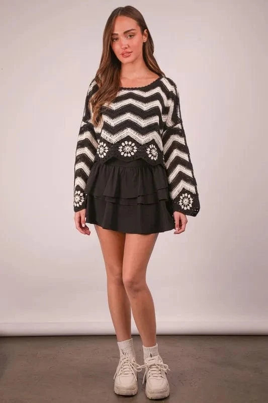 VERY J Riffled Tiered Layers Activewear Skirt with Shorts - ShalayeFashion