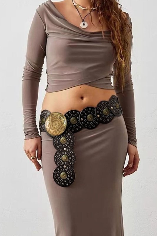 Vintage PU Leather Wide Belt - ShalayeFashion