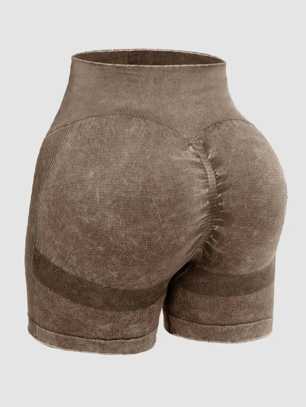 Washed High Waist Active Shorts - ShalayeFashion