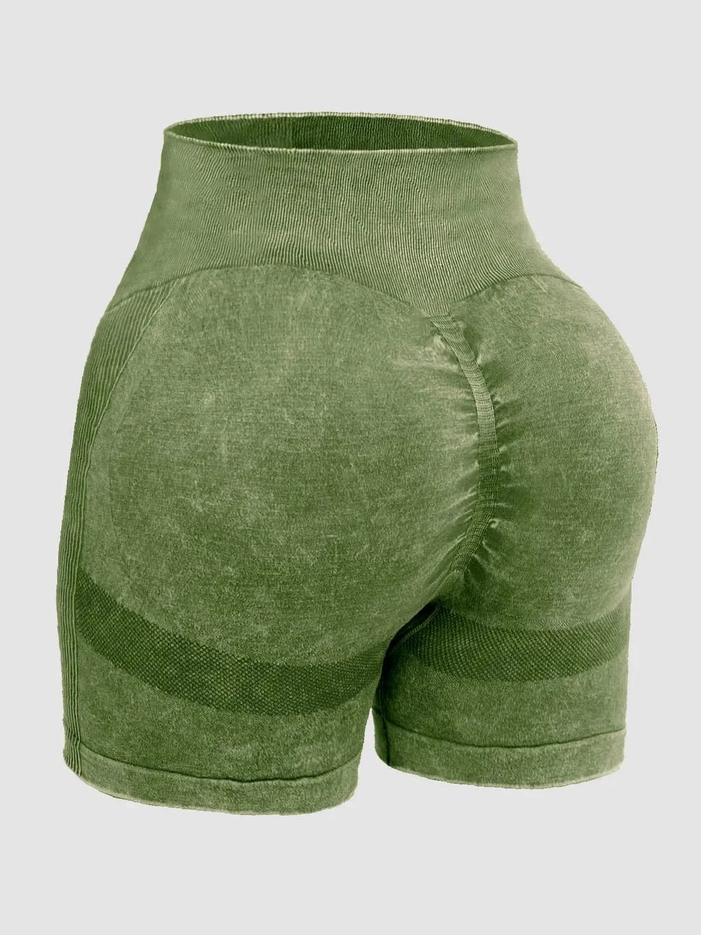 Washed High Waist Active Shorts - ShalayeFashion