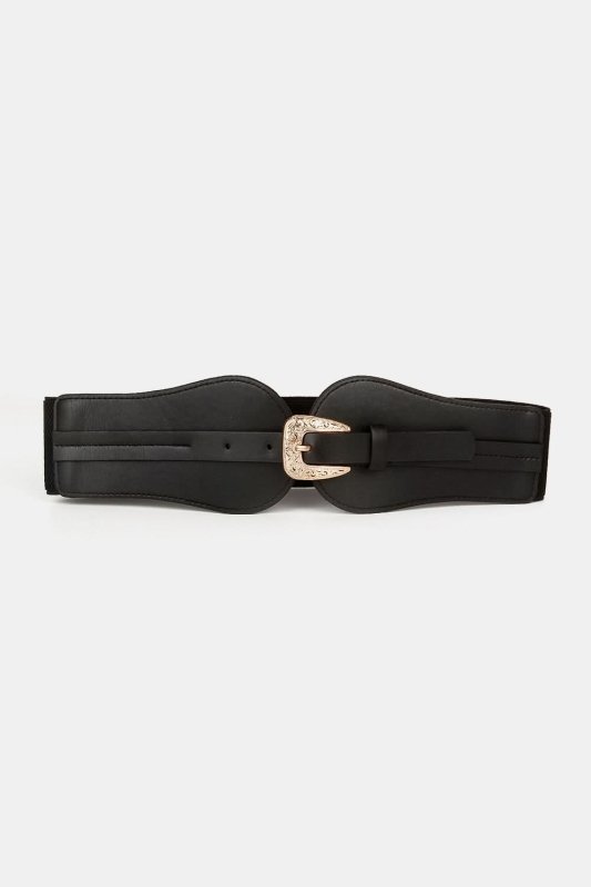 Wide Elastic Belt with Alloy Buckle - ShalayeFashion