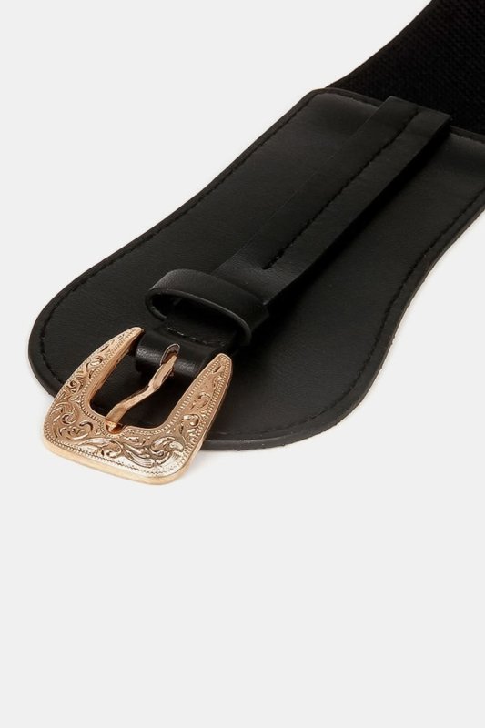 Wide Elastic Belt with Alloy Buckle - ShalayeFashion