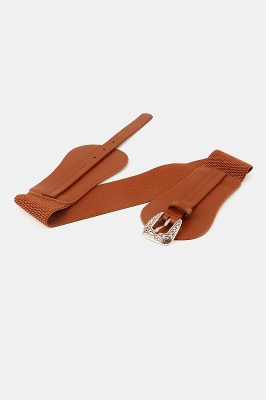 Wide Elastic Belt with Alloy Buckle - ShalayeFashion