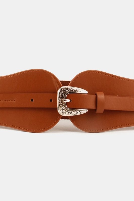 Wide Elastic Belt with Alloy Buckle - ShalayeFashion