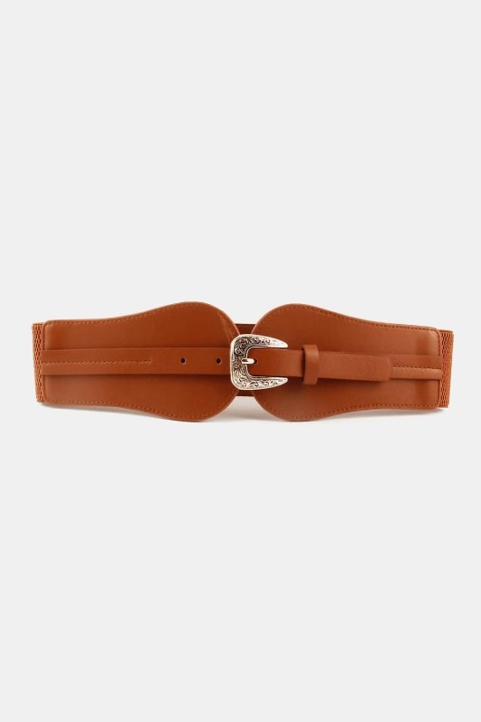 Wide Elastic Belt with Alloy Buckle - ShalayeFashion