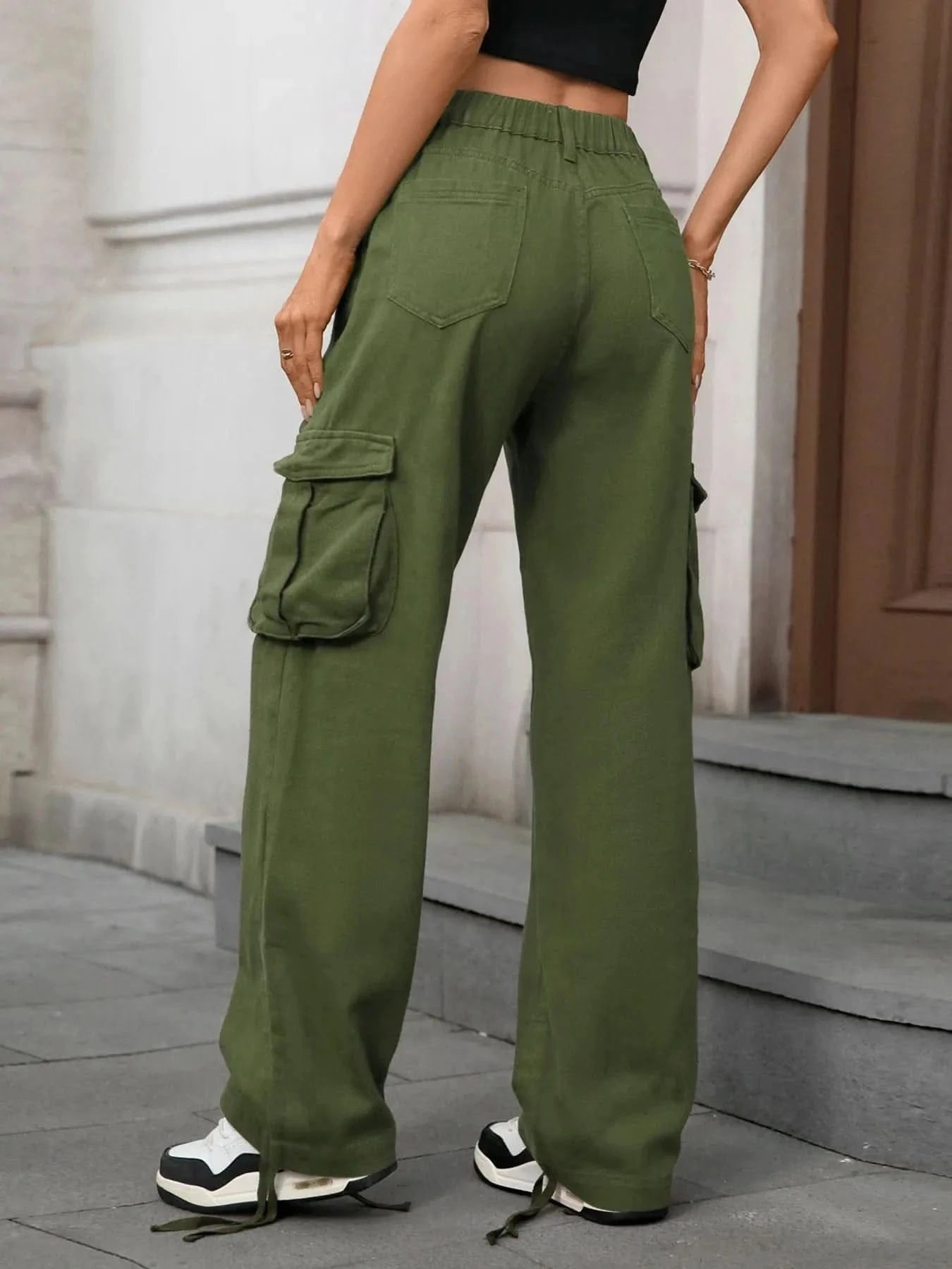 Wide Leg Cargo Jeans - ShalayeFashion