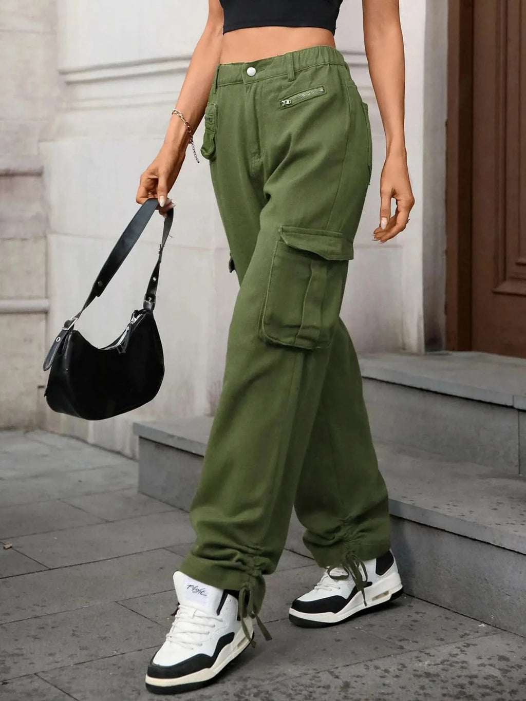 Wide Leg Cargo Jeans - ShalayeFashion
