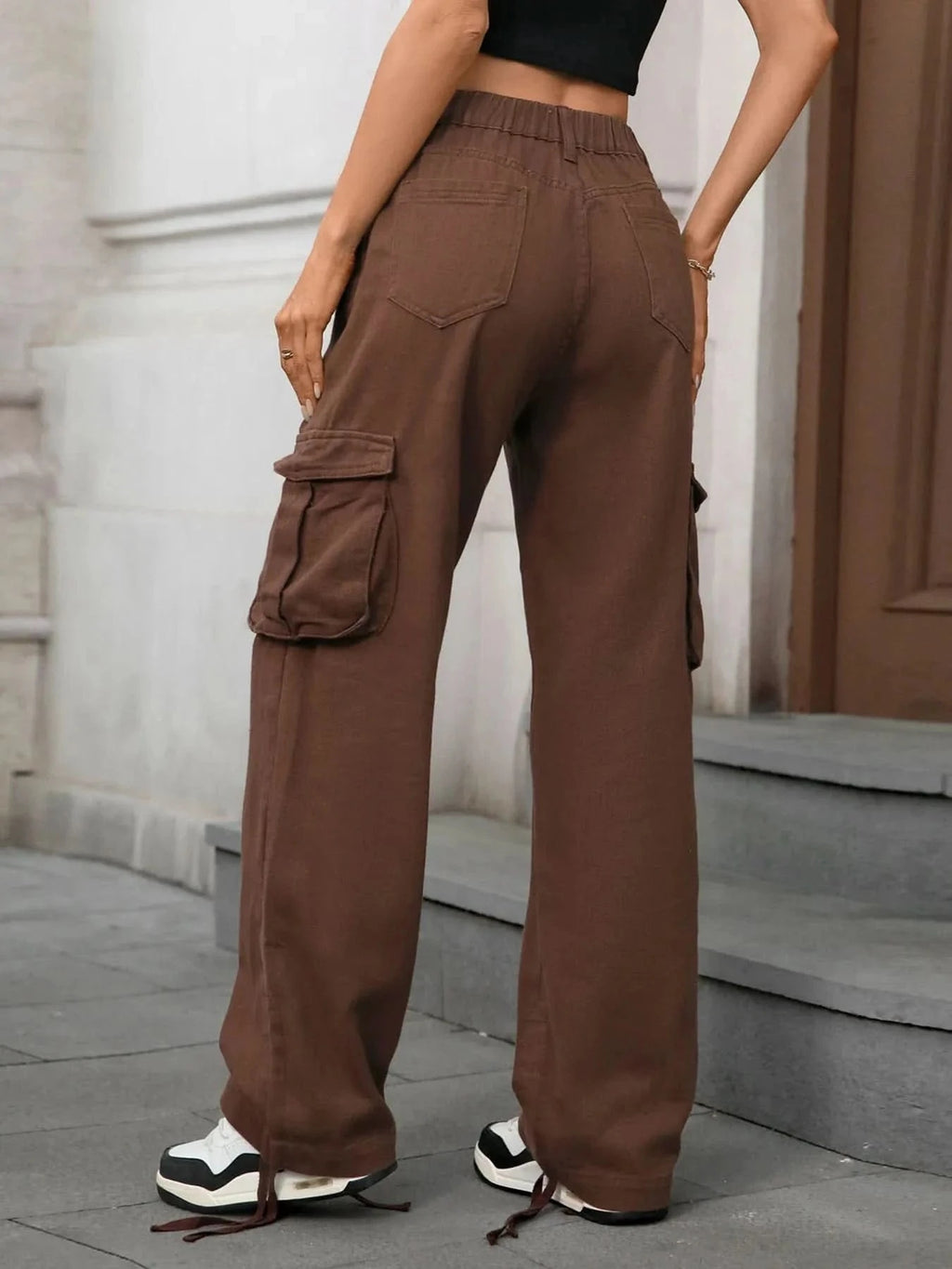 Wide Leg Cargo Jeans - ShalayeFashion