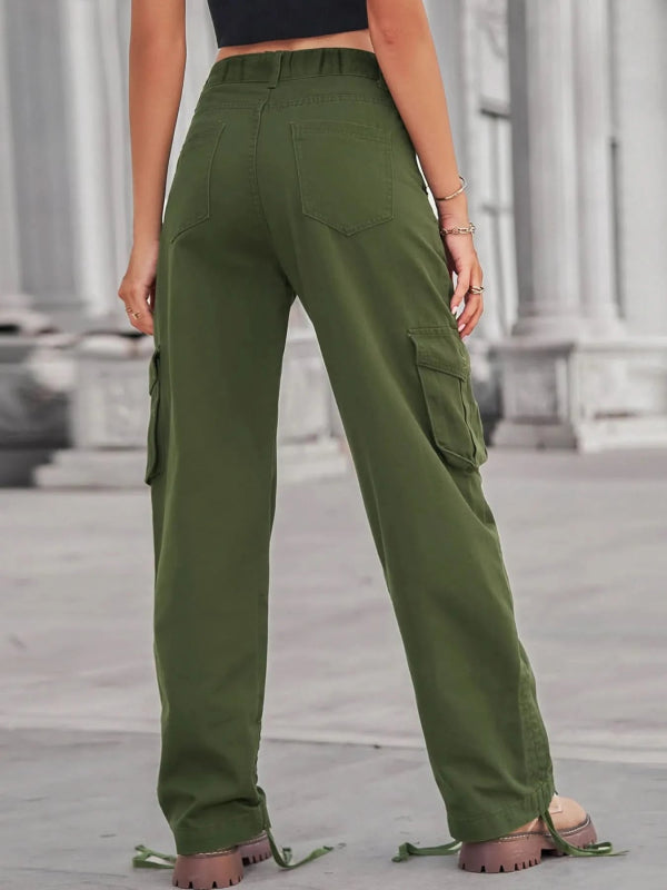 Wide Leg Cargo Jeans - ShalayeFashion