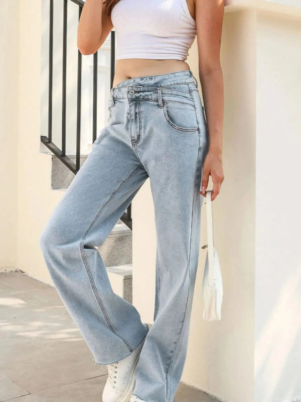 Wide Leg Jeans - ShalayeFashion