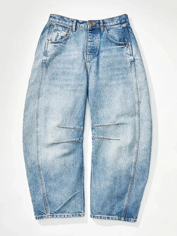 Wide Leg Relaxed Fit Jeans - ShalayeFashion