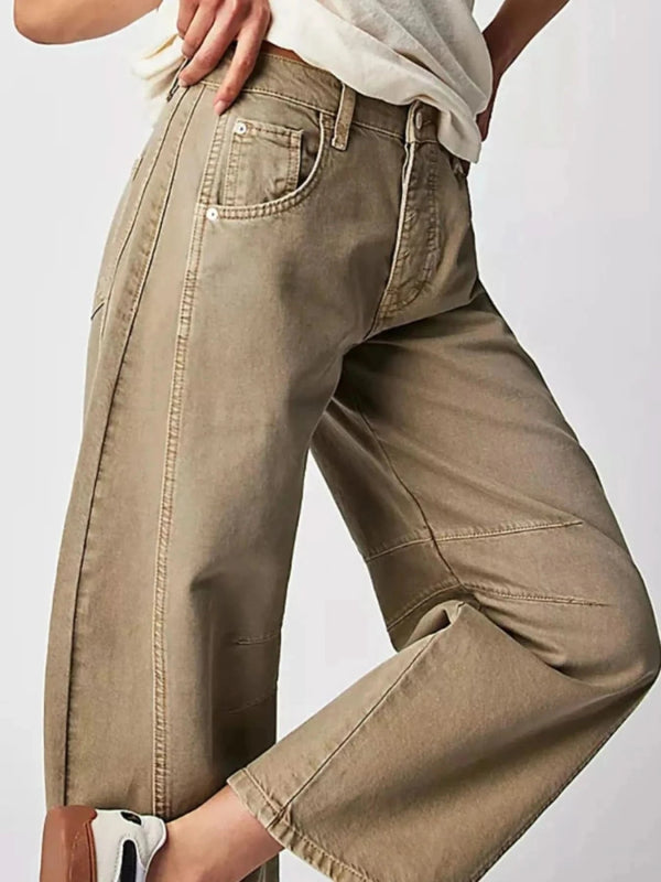 Wide Leg Relaxed Fit Jeans - ShalayeFashion