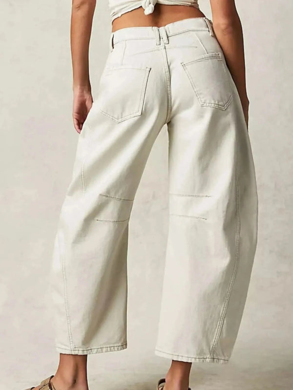 Wide Leg Relaxed Fit Jeans - ShalayeFashion