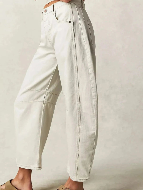 Wide Leg Relaxed Fit Jeans - ShalayeFashion