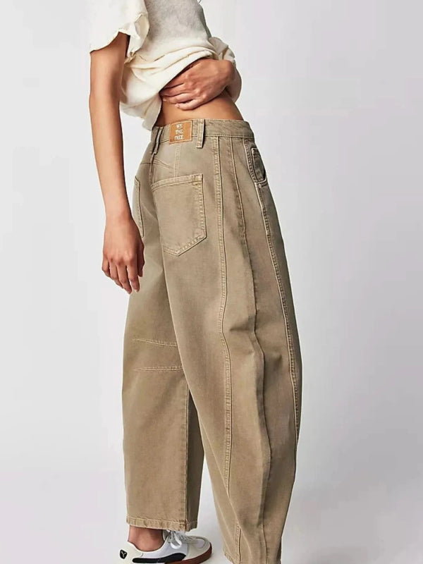 Wide Leg Relaxed Fit Jeans - ShalayeFashion