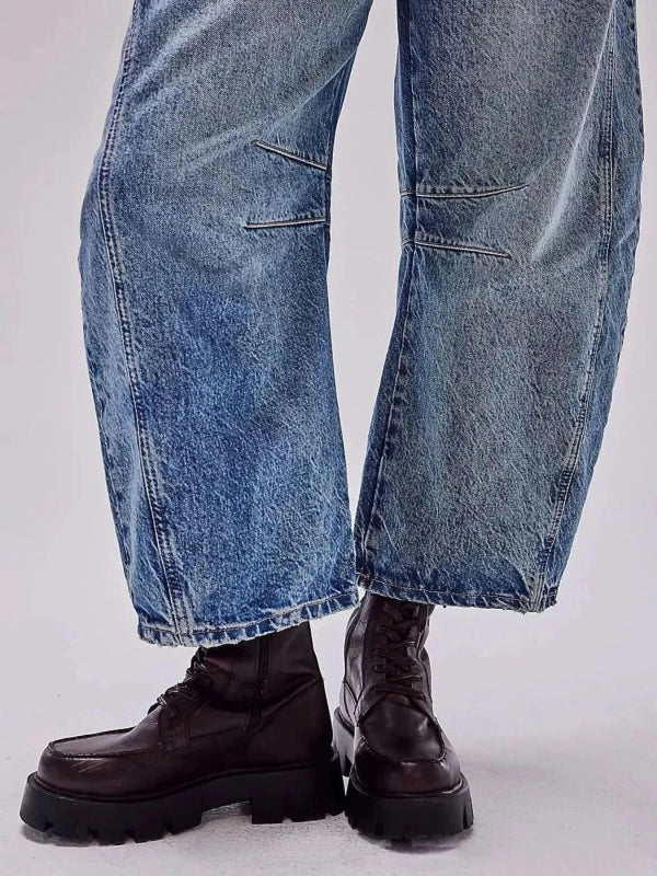 Wide Leg Relaxed Fit Jeans - ShalayeFashion