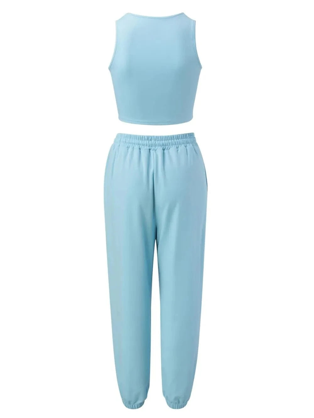 Wide Strap Top and Drawstring Joggers Set - ShalayeFashion