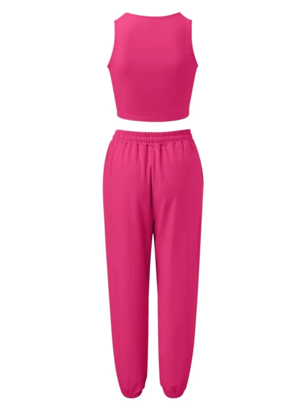 Wide Strap Top and Drawstring Joggers Set - ShalayeFashion